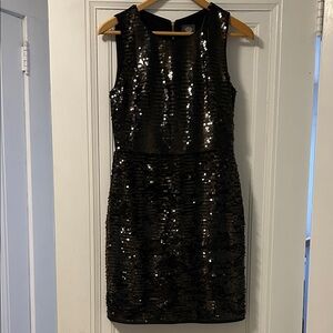 Vince Camuto Sparkling Brown Mini Dress